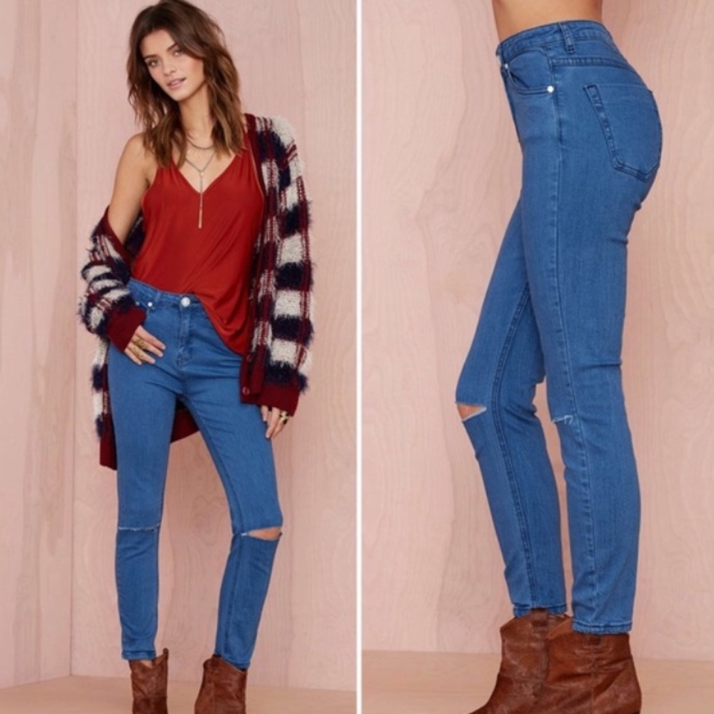 One Teaspoon Dixie High Waist Rip Skinny Jean 24